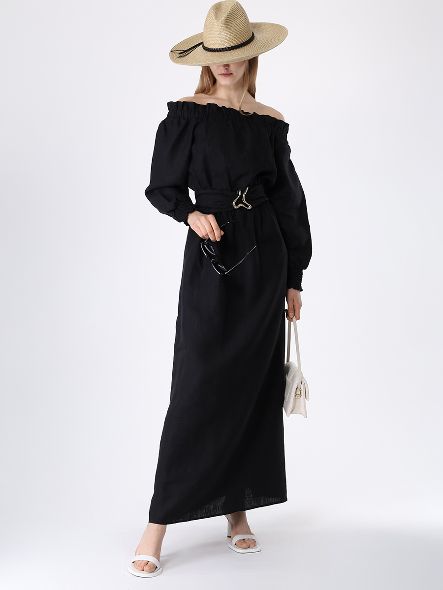 Платье льняное Dante MOEVA DANTE Черный  Фото 2