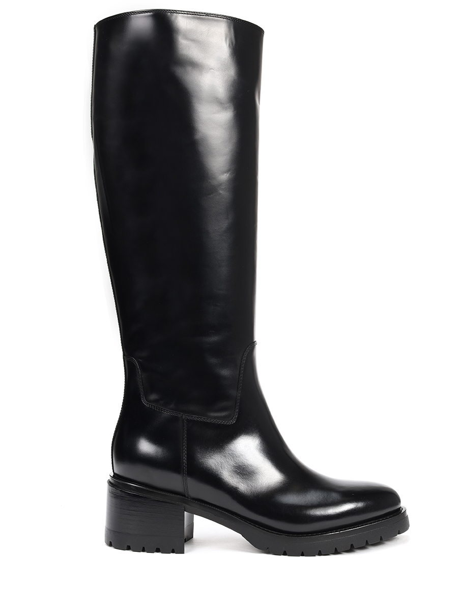 Сапоги кожаные SANTONI WSDY70615SM1BLGAN01, размер 38, цвет черный