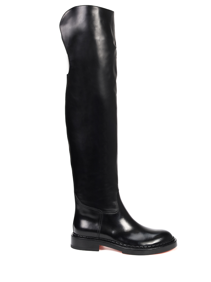 Ботфорты кожаные SANTONI WSAL70563BJ2TLGAN01, размер 39, цвет черный