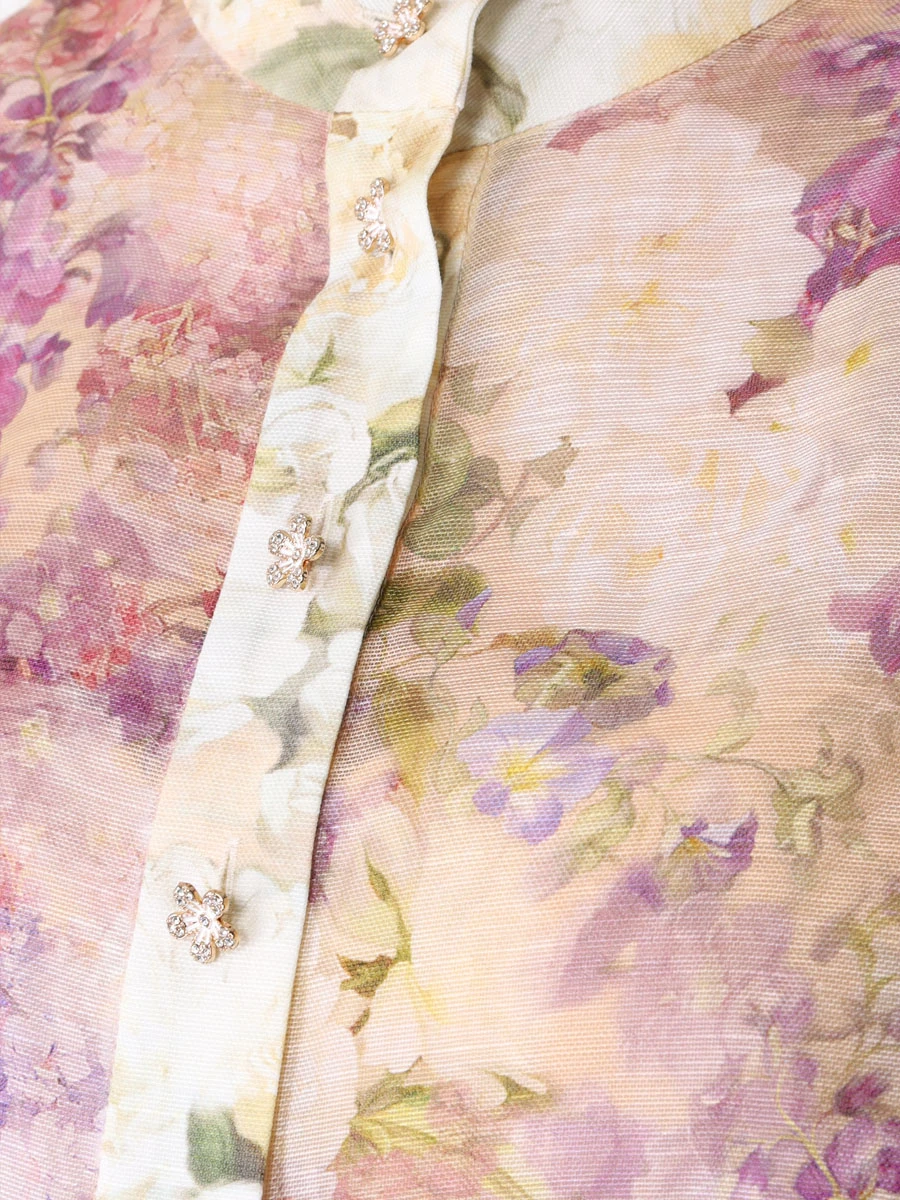 Блуза из шелка и льна ZIMMERMANN 8093TF233 MLSF, размер 46, цвет цветочный принт - фото 5