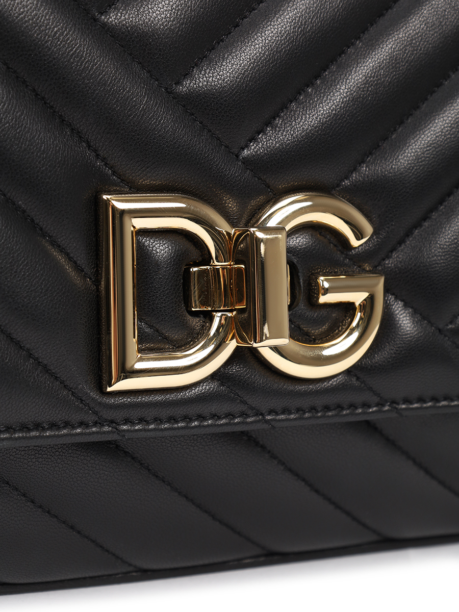 Сумка кожаная Lop DOLCE & GABBANA BB7487 AD155 80999 Черный  Фото 5