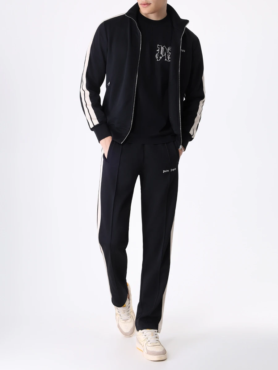 Футболка хлопковая PALM ANGELS PMAA089 E23JER001 1003 Черный  Фото 2