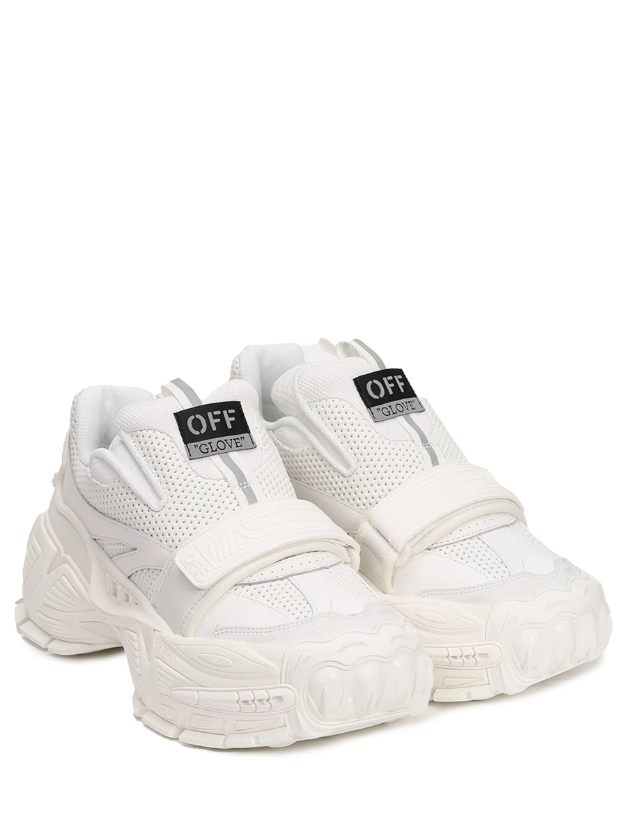 Кроссовки кожаные Glove OFF-WHITE OWIA281F23FAB0010101 Белый  Фото 2
