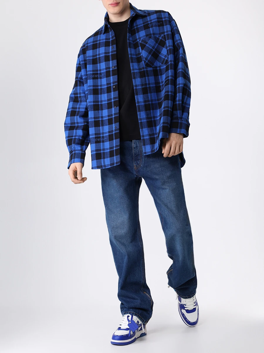 Футболка хлопковая OFF-WHITE OMAA027F23JER0101001 Черный  Фото 2