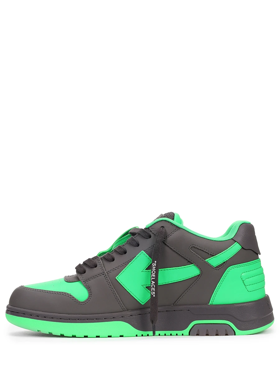 Кеды кожаные Out of Office OFF-WHITE OMIA189S23LEA0011070 Зеленый  Фото 3