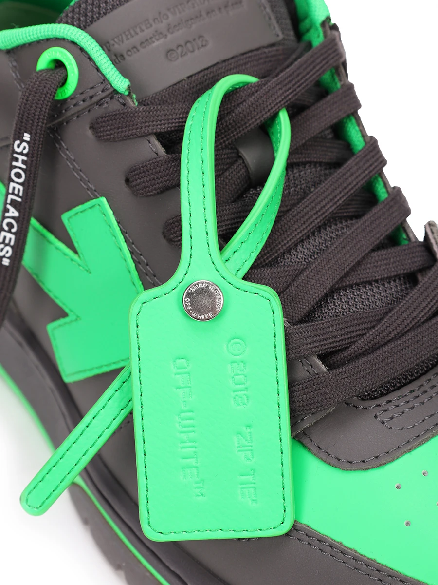 Кеды кожаные Out of Office OFF-WHITE OMIA189S23LEA0011070 Зеленый  Фото 5