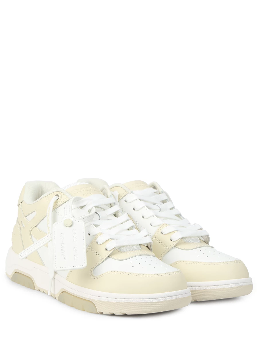 Кеды кожаные Out of Office OFF-WHITE OMIA189F23LEA0040161 Бежевый  Фото 2
