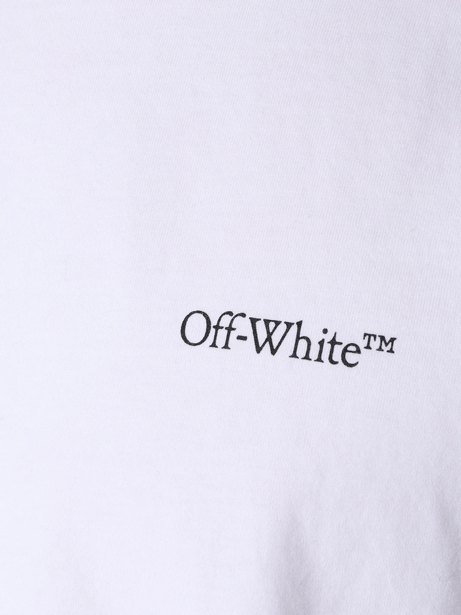 Футболка хлопковая OFF-WHITE OMAA027F23JER0100110 Белый  Фото 5