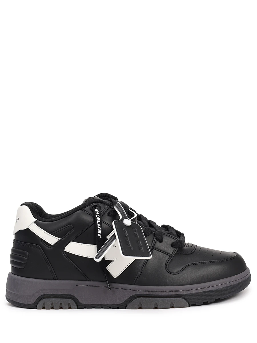 Кеды кожаные Out of Office OFF-WHITE OMIA189C99LEA0061001 Черный 