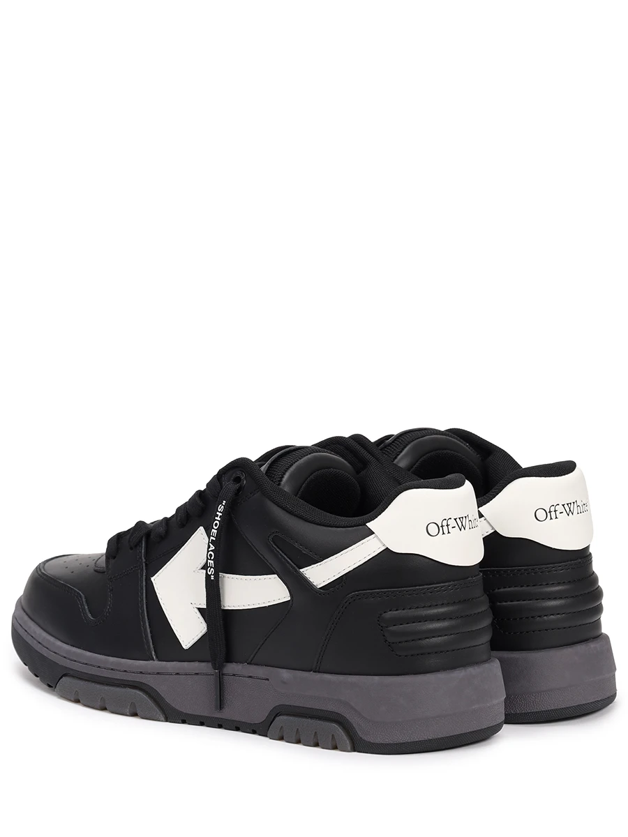 Кеды кожаные Out of Office OFF-WHITE OMIA189C99LEA0061001 Черный  Фото 4