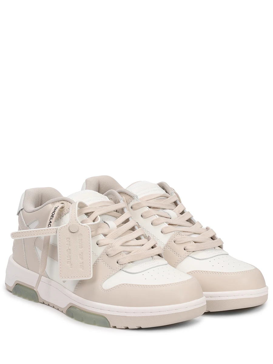 Кеды кожаные Out of Office OFF-WHITE OMIA189C99LEA0070161 Бежевый  Фото 2