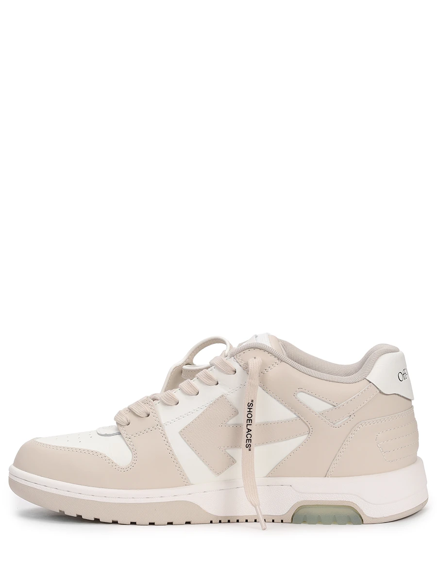 Кеды кожаные Out of Office OFF-WHITE OMIA189C99LEA0070161 Бежевый  Фото 3