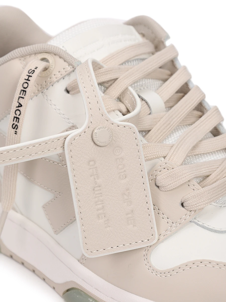 Кеды кожаные Out of Office OFF-WHITE OMIA189C99LEA0070161 Бежевый  Фото 5