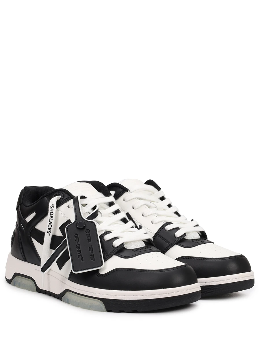 Кеды кожаные Out of Office OFF-WHITE OMIA189C99LEA0070110 Черный  Фото 2