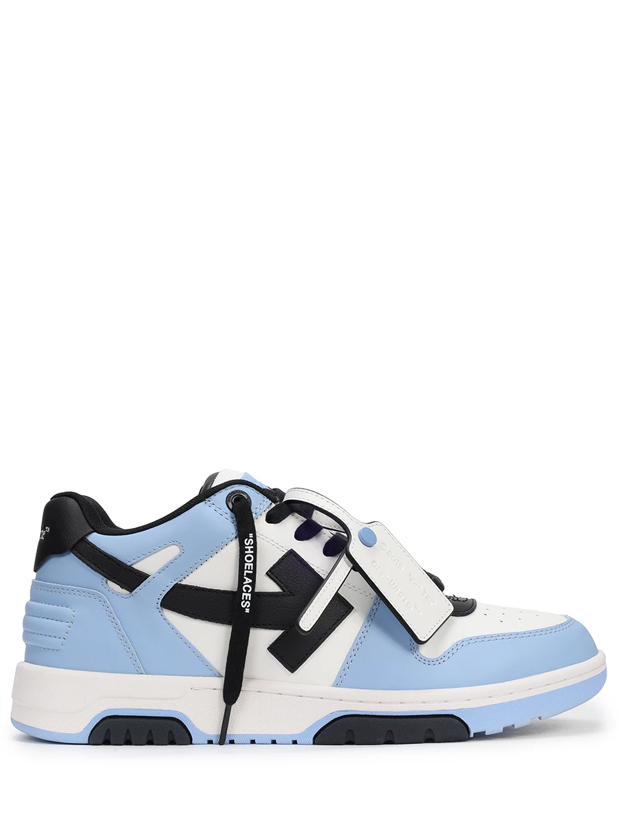 Кеды кожаные Out of Office OFF-WHITE OMIA189F23LEA0084010 Голубой 