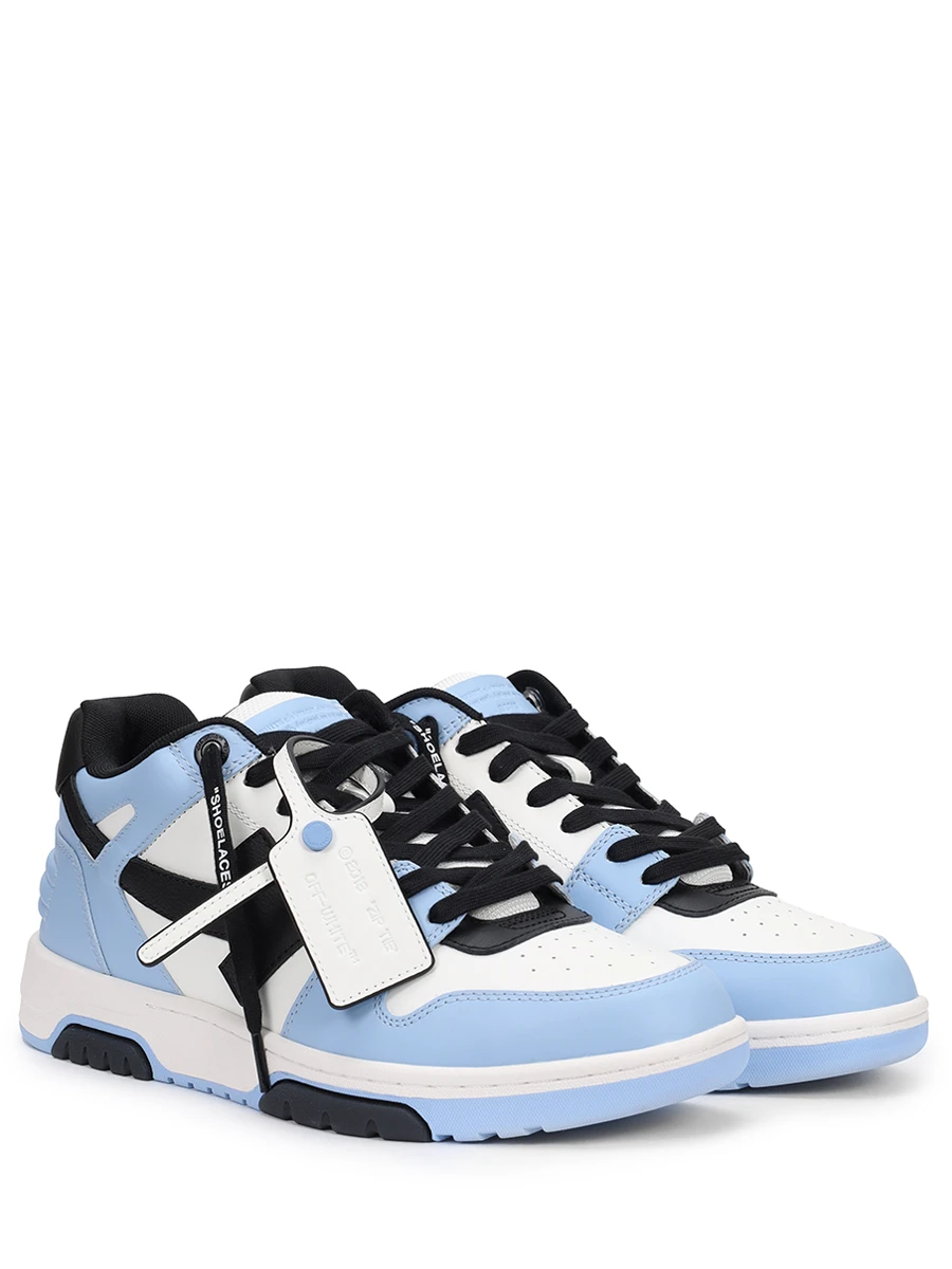 Кеды кожаные Out of Office OFF-WHITE OMIA189F23LEA0084010 Голубой  Фото 2