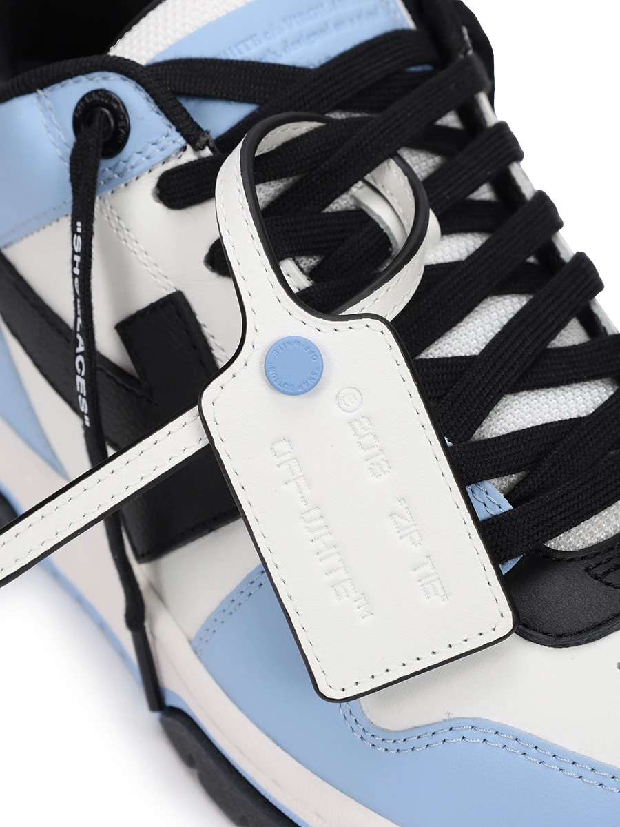 Кеды кожаные Out of Office OFF-WHITE OMIA189F23LEA0084010 Голубой  Фото 5