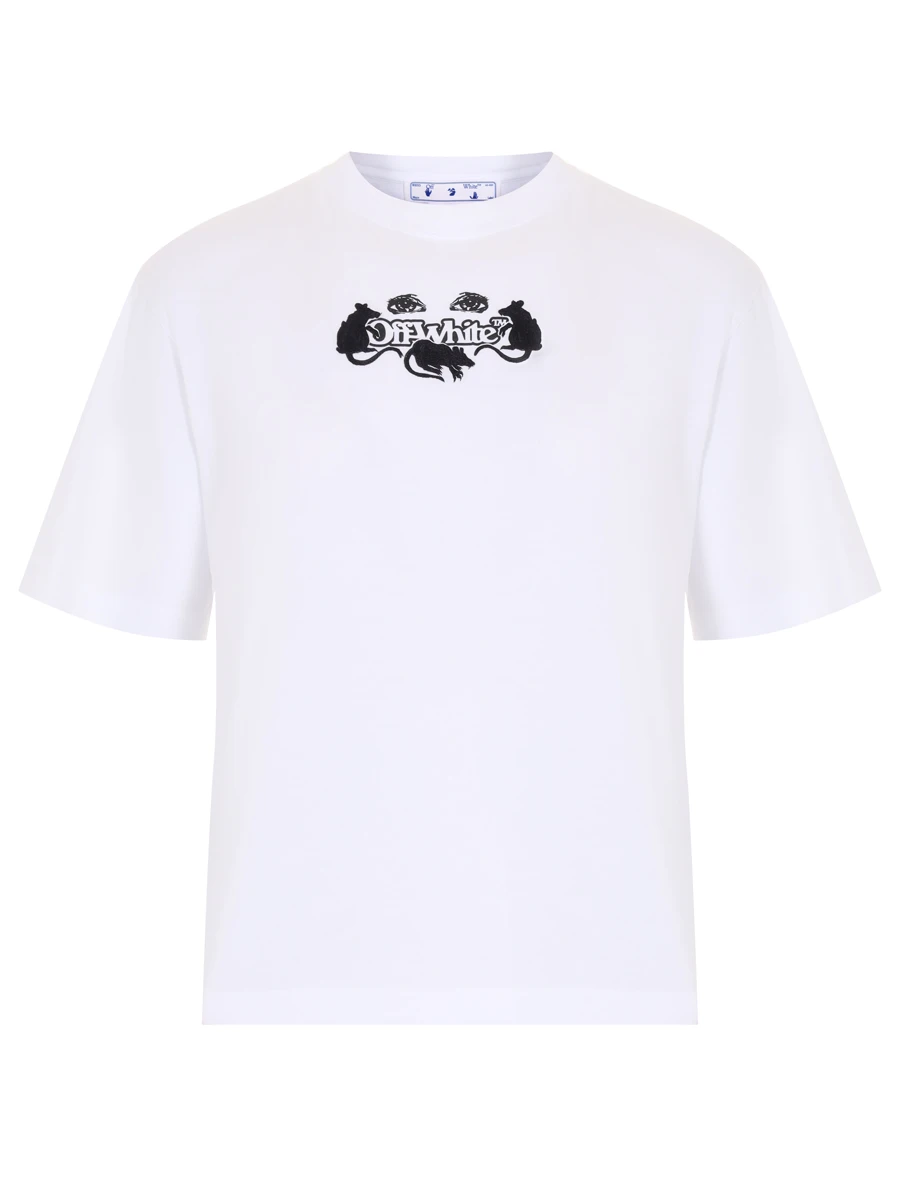 Футболка хлопковая OFF-WHITE OMAA120S23JER0080110 Белый 