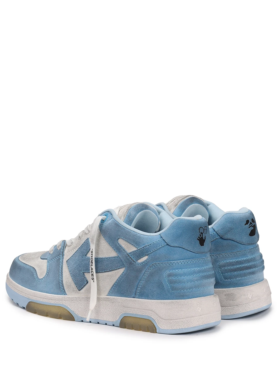 Кеды замшевые Out of Office OFF-WHITE OMIA189S23LEA0110140 Голубой  Фото 4