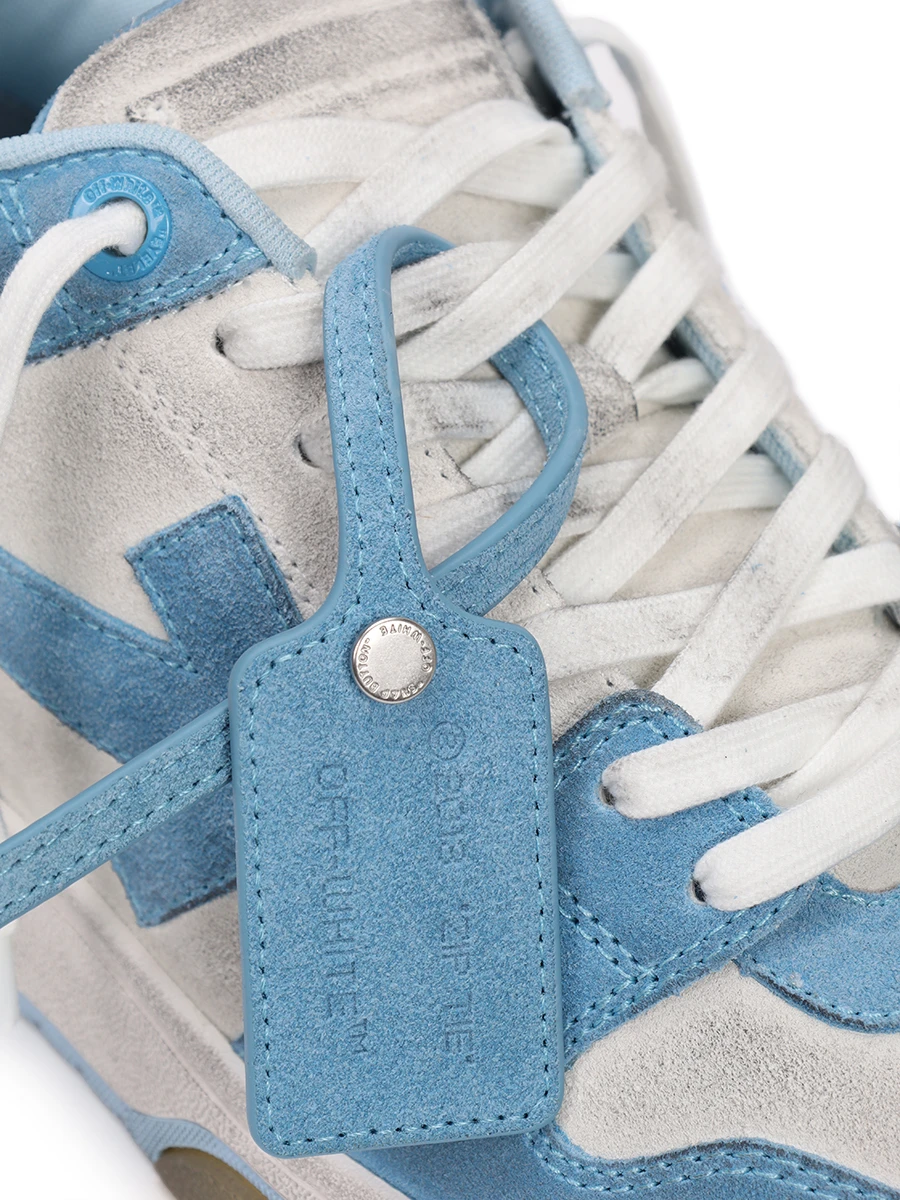 Кеды замшевые Out of Office OFF-WHITE OMIA189S23LEA0110140 Голубой  Фото 5