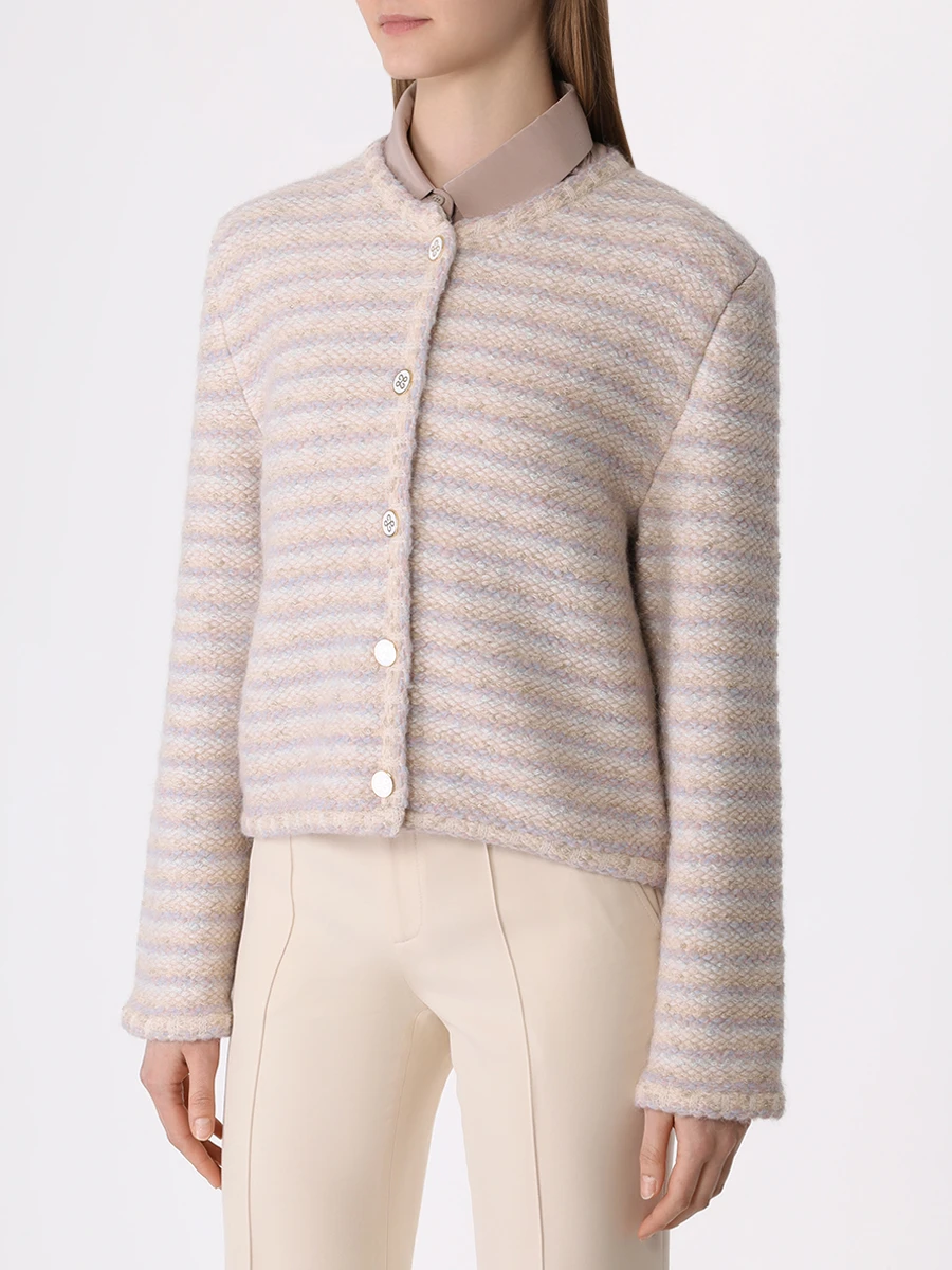 Жакет шерстяной AND THE BRAND S24-JT018-1002-1112 Бежевый  Фото 4