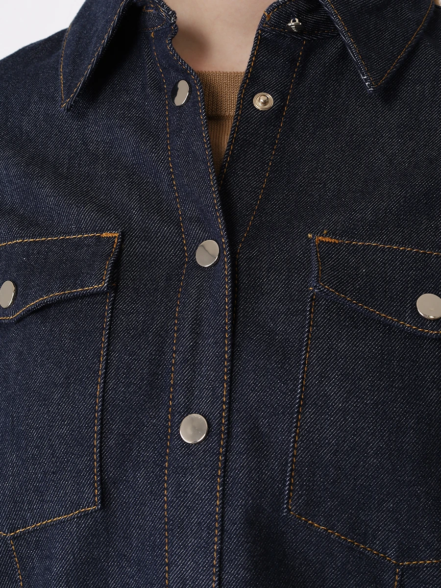 Рубашка джинсовая BOSS 50513315/400, размер 44, цвет синий 50513315/400 - фото 5