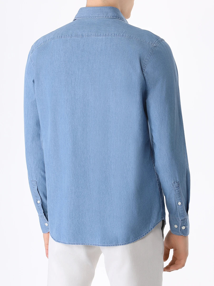 Рубашка Regular Fit джинсовая BOSS 50504781/426, размер 48, цвет голубой 50504781/426 - фото 3
