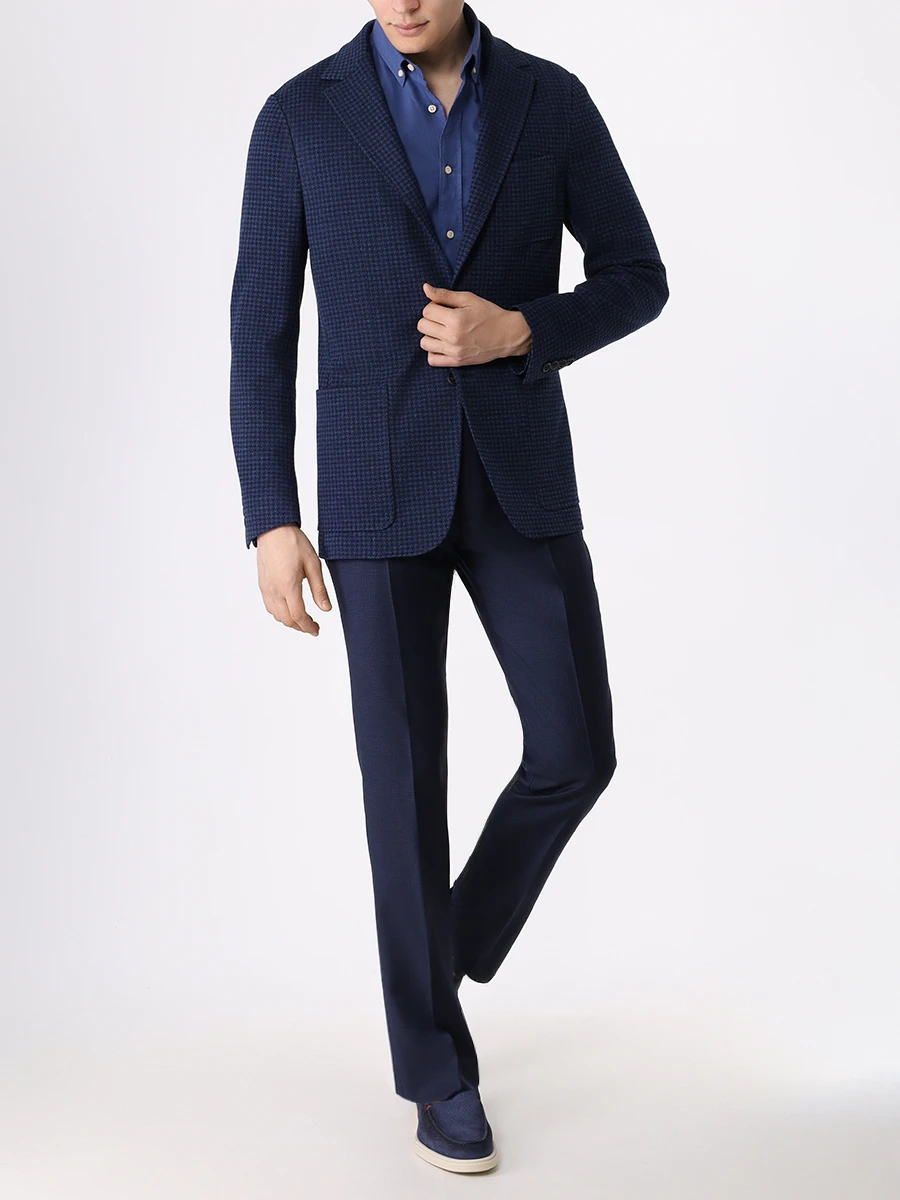 Рубашка Casual Fit хлопковая BOSS 50508914/479 Синий  Фото 2