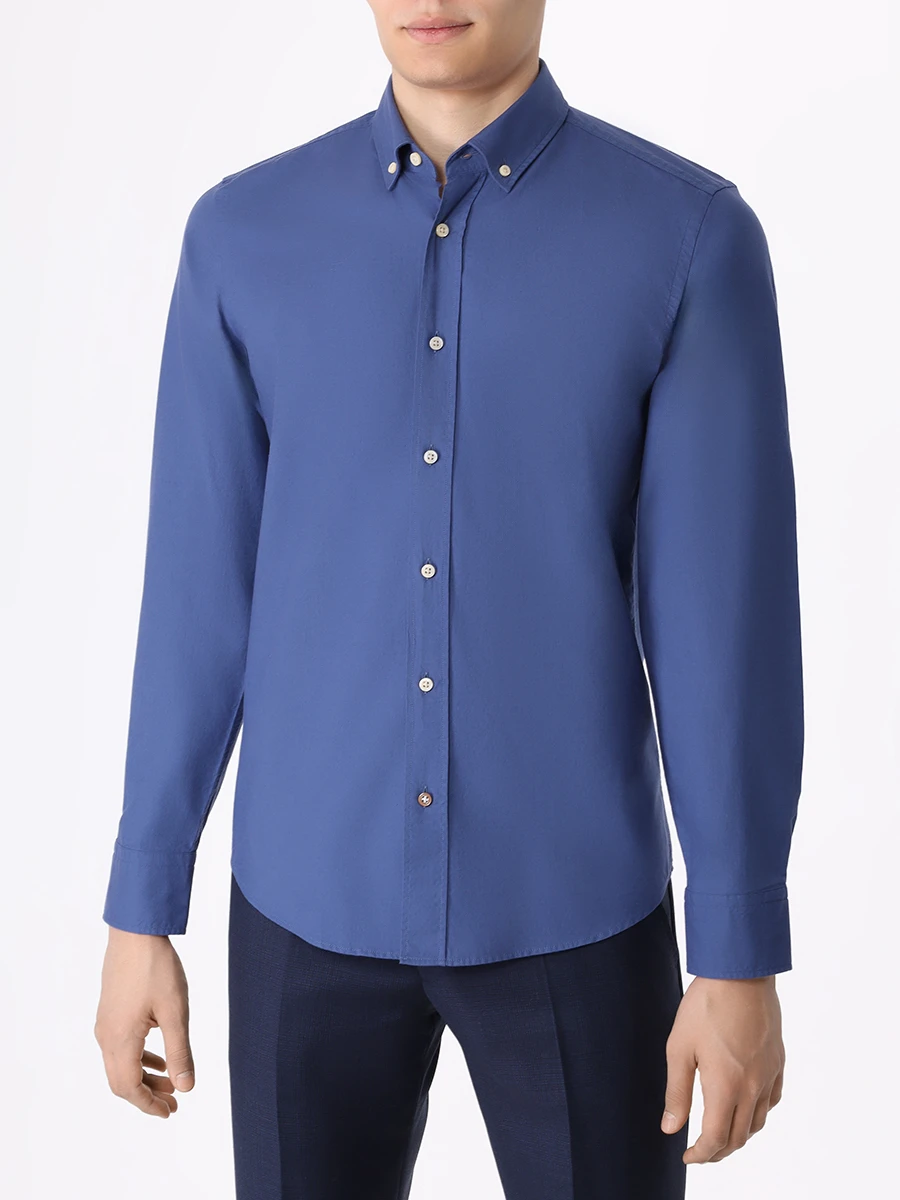 Рубашка Casual Fit хлопковая BOSS 50508914/479 Синий  Фото 4