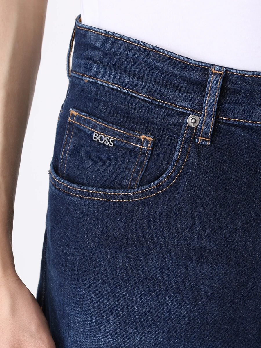 Джинсы Relaxed Fit хлопковые BOSS 50508384/417 Синий  Фото 5