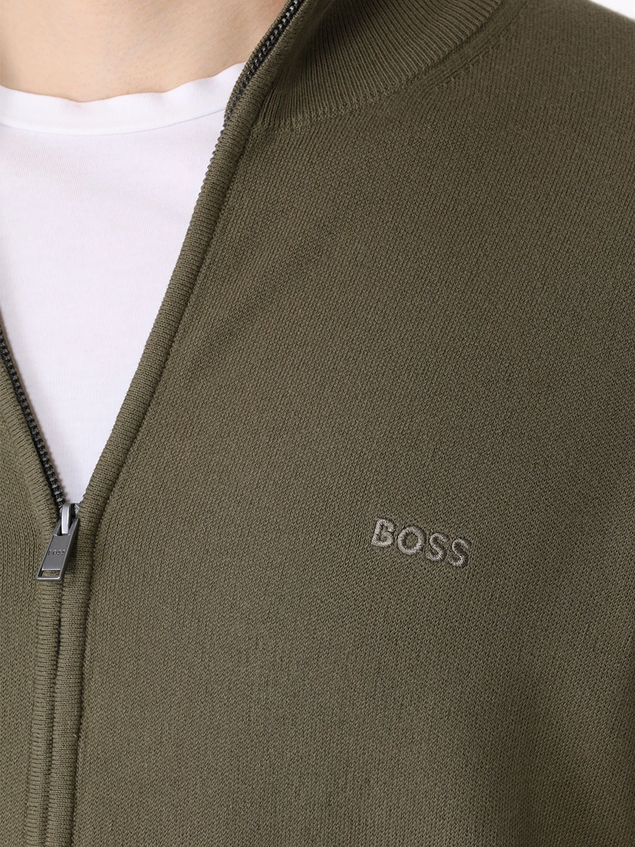 Кардиган хлопковый BOSS 50505998/258 Хаки  Фото 5
