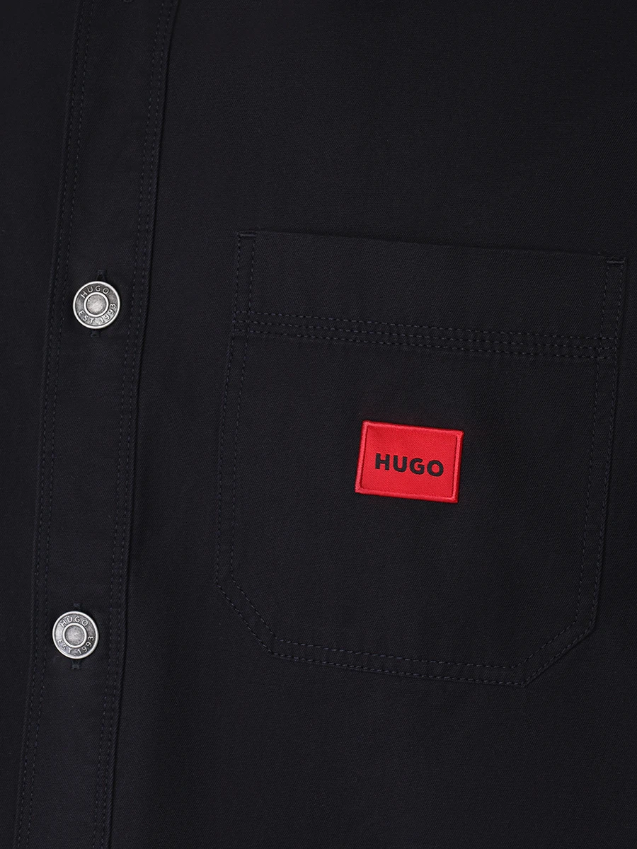 Рубашка Regular Fit хлопковая HUGO 50500199/001, размер 52, цвет черный 50500199/001 - фото 5