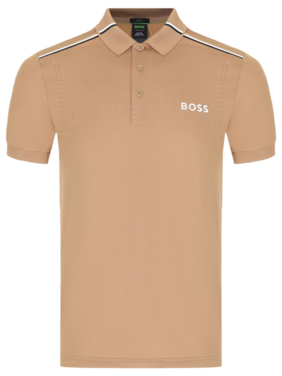 Поло Slim Fit с логотипом BOSS 50506186/260 Бежевый 