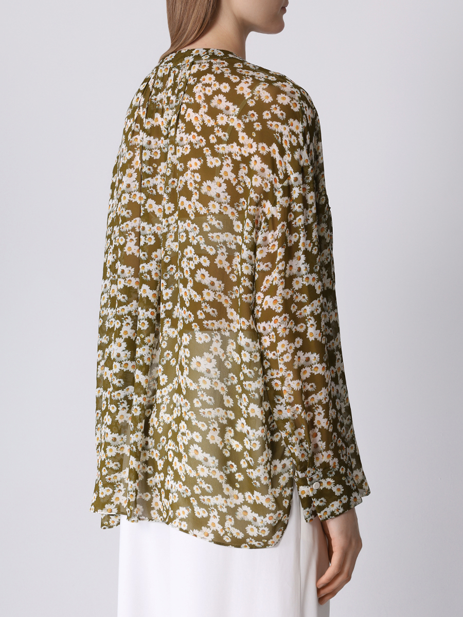 Блуза из вискозы DOROTHEE SCHUMACHER 449126 052, размер 44, цвет зеленый - фото 3