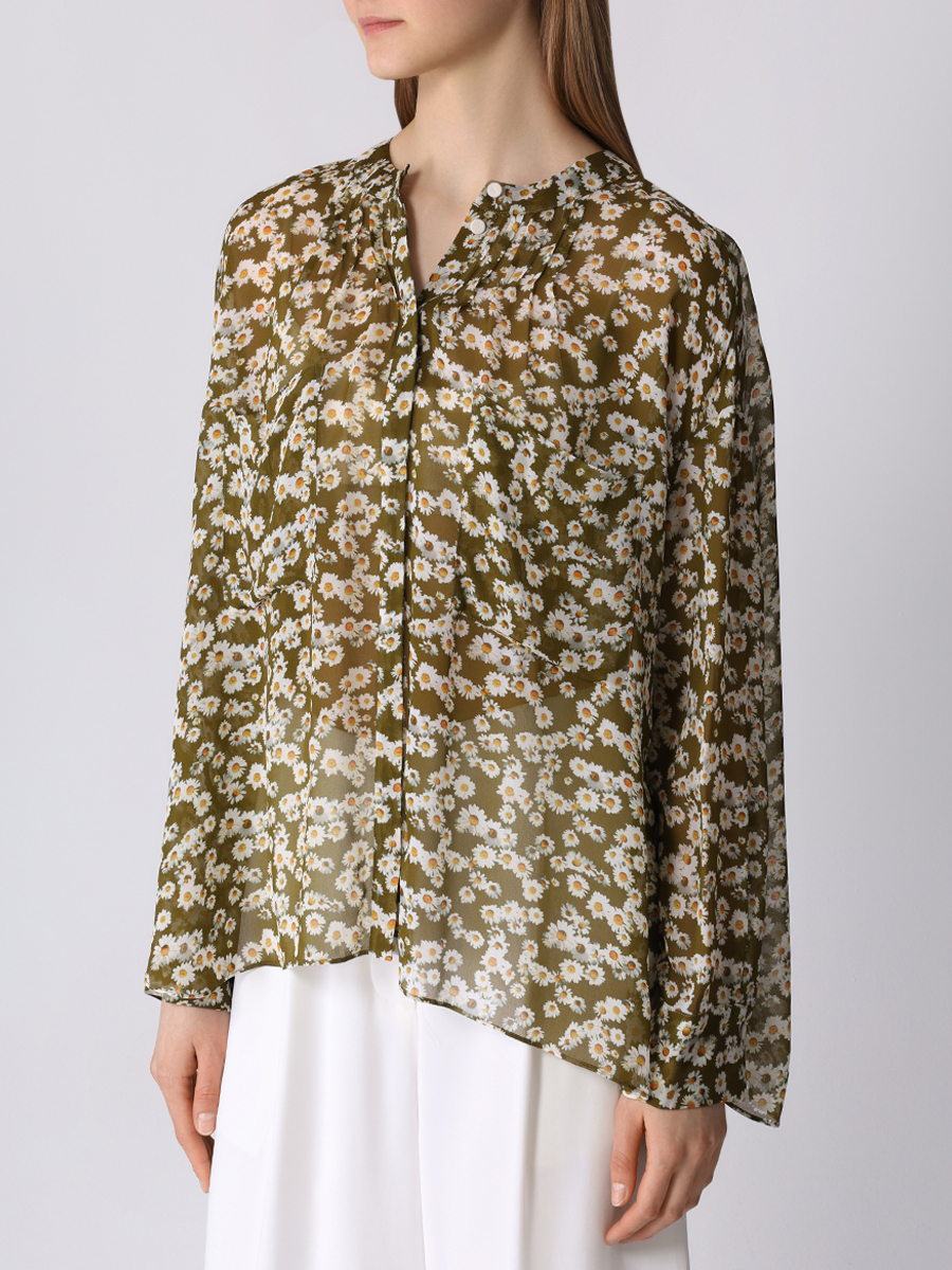 Блуза из вискозы DOROTHEE SCHUMACHER 449126 052, размер 44, цвет зеленый - фото 4