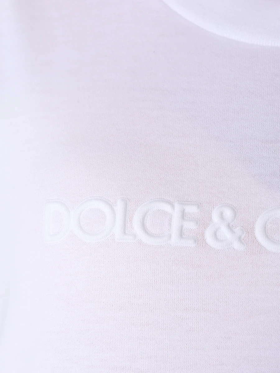 Футболка хлопковая DOLCE & GABBANA F8T00T GDCBQ W0800 Белый  Фото 5