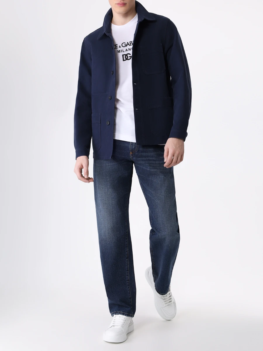 Джинсы Regular Fit хлопковые DOLCE & GABBANA GP02XD G8KE5 S9001 Синий  Фото 2