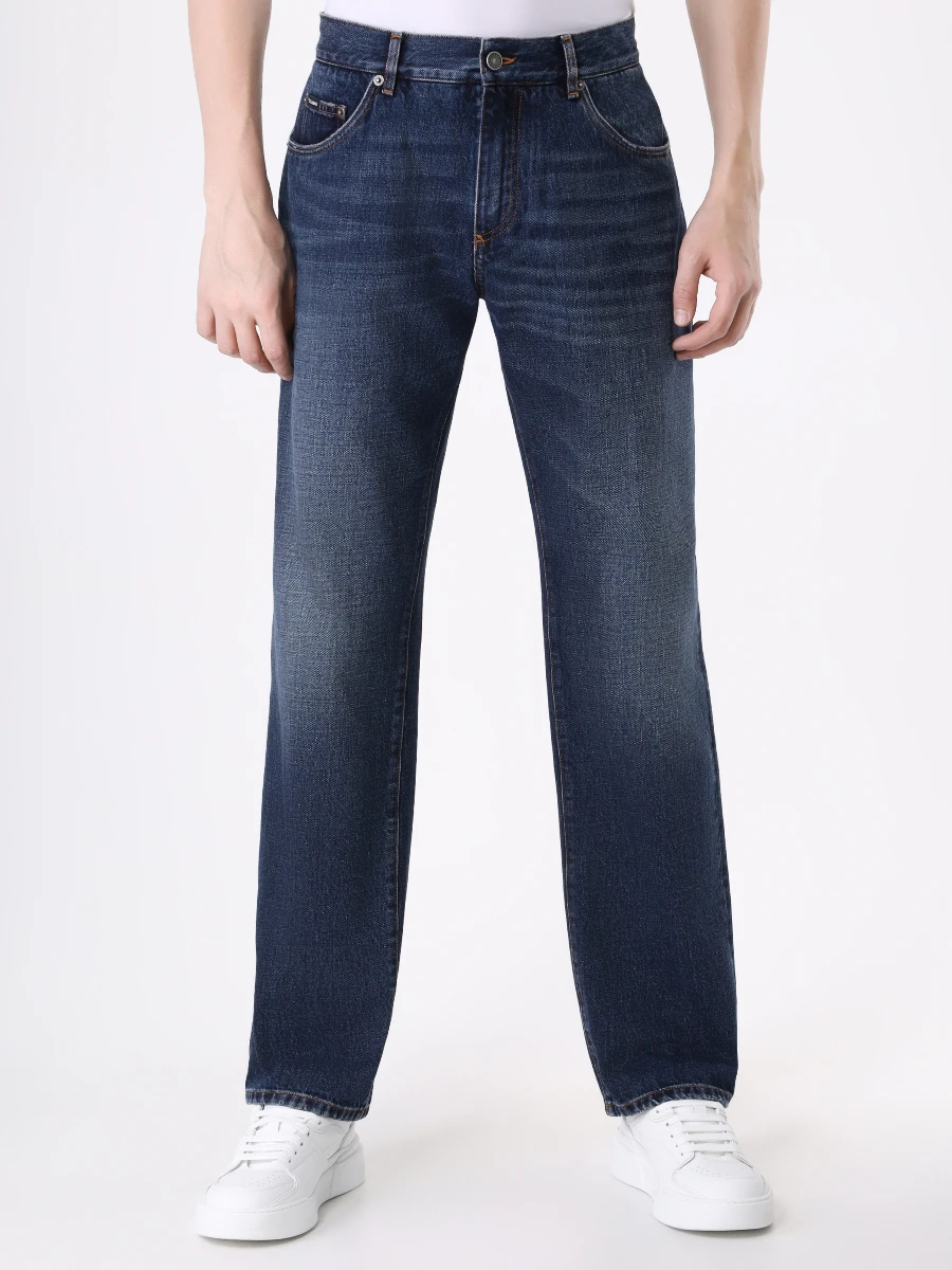 Джинсы Regular Fit хлопковые DOLCE & GABBANA GP02XD G8KE5 S9001 Синий  Фото 4