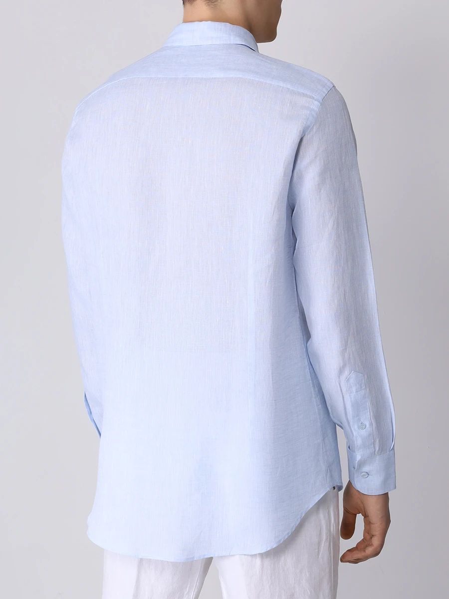 Рубашка Slim Fit льняная ETRO MRIB0002 99TU3EO B1581 Голубой  Фото 3