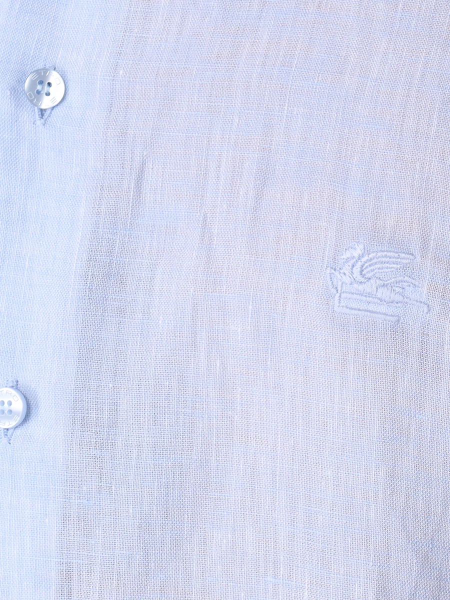 Рубашка Slim Fit льняная ETRO MRIB0002 99TU3EO B1581 Голубой  Фото 5