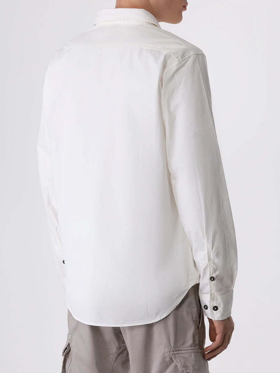 Рубашка хлопковая CP COMPANY 16CMSH157A-002824G/103, размер 48, цвет белый 16CMSH157A-002824G/103 - фото 3