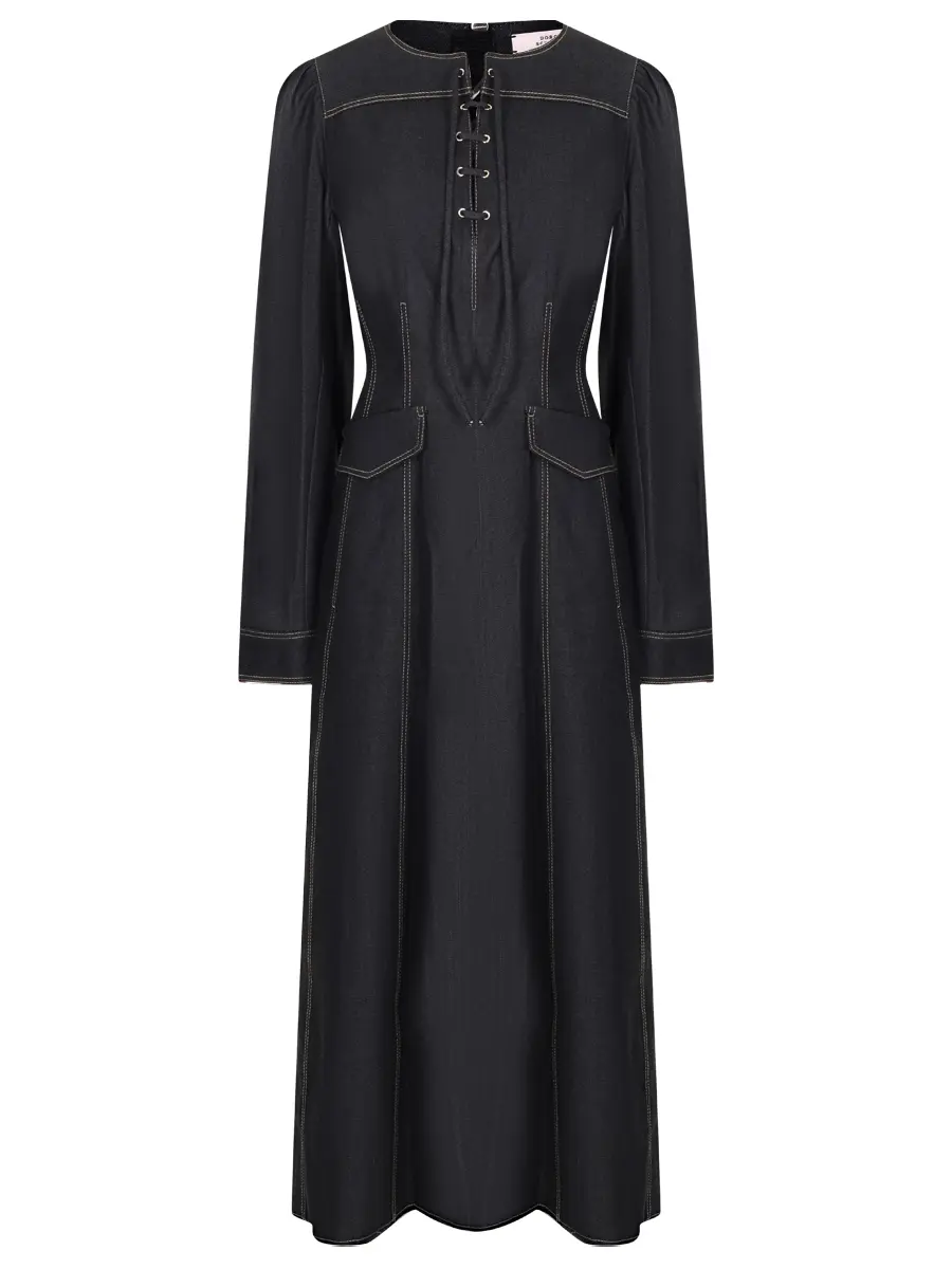 

Платье хлопковое, Черный, 446004 998