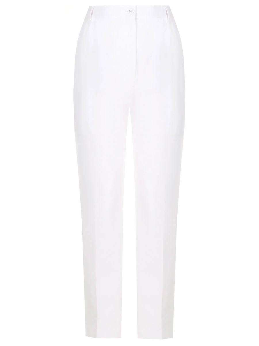 Брюки хлопковые DOLCE & GABBANA FTAM2T FUFJR W0001 Белый 