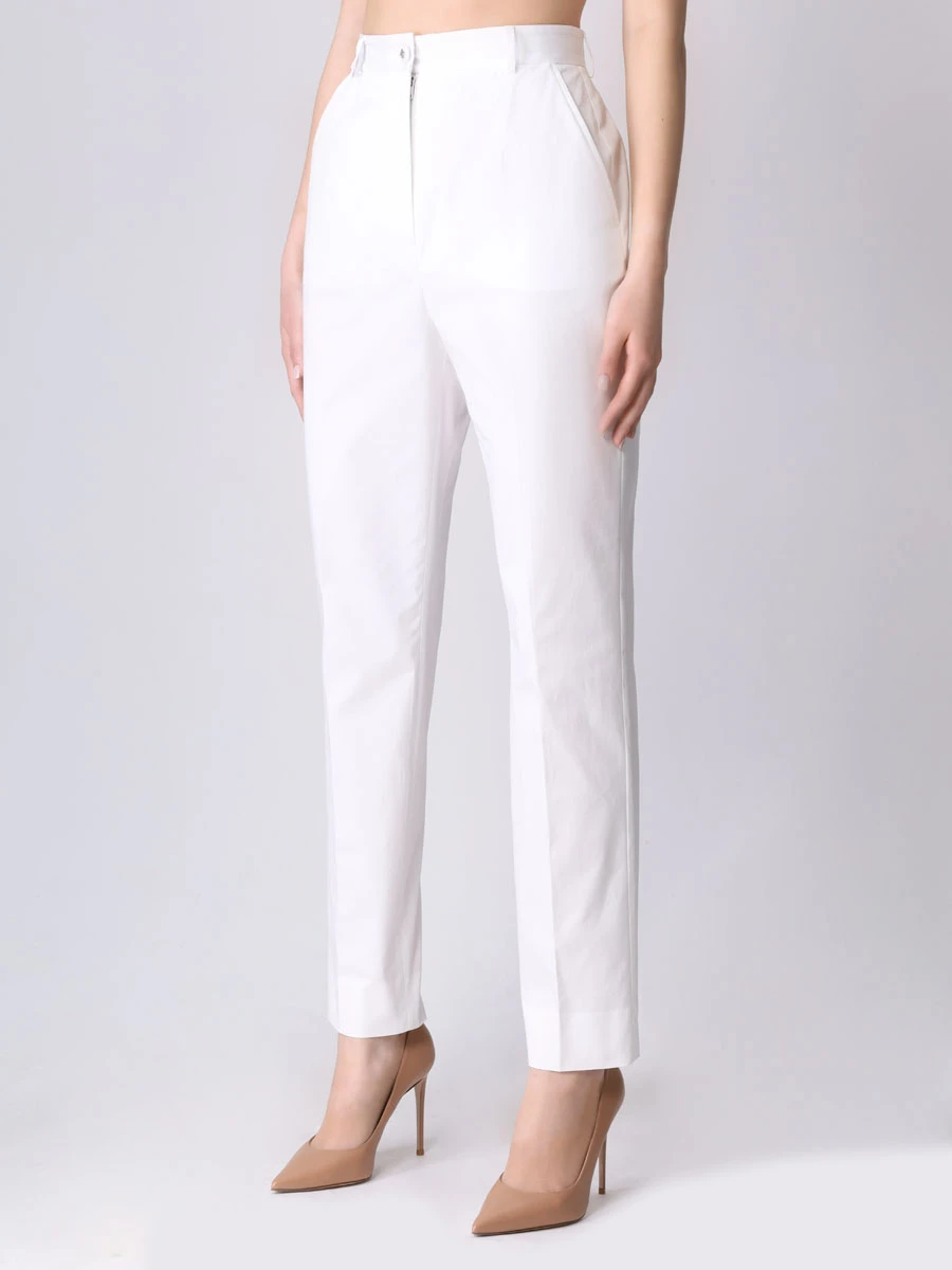 Брюки хлопковые DOLCE & GABBANA FTAM2T FUFJR W0001 Белый  Фото 4