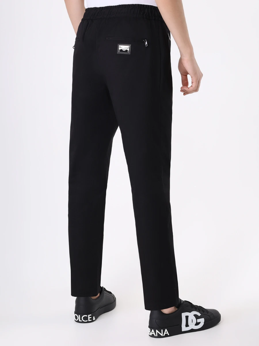 Брюки хлопковые DOLCE & GABBANA GVZAET FUFJR N0000 Черный  Фото 3