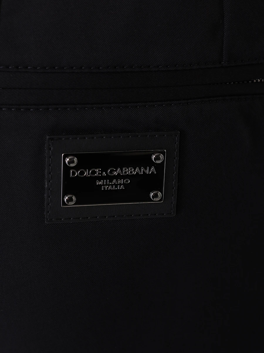 Брюки хлопковые DOLCE & GABBANA GVZAET FUFJR N0000 Черный  Фото 6
