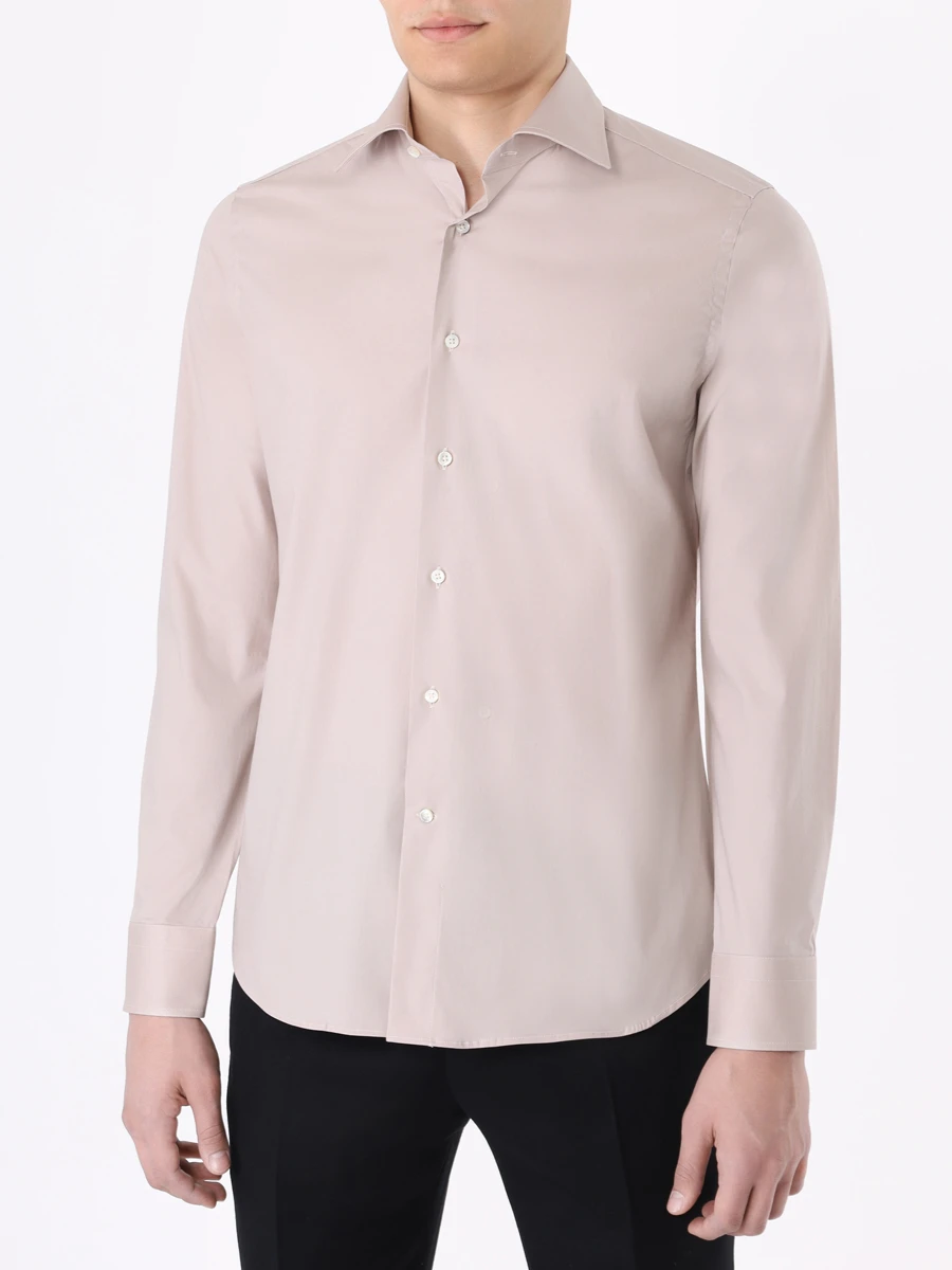 Рубашка Slim Fit хлопковая CANALI GD02832/701/X18, размер 50, цвет бежевый GD02832/701/X18 - фото 4