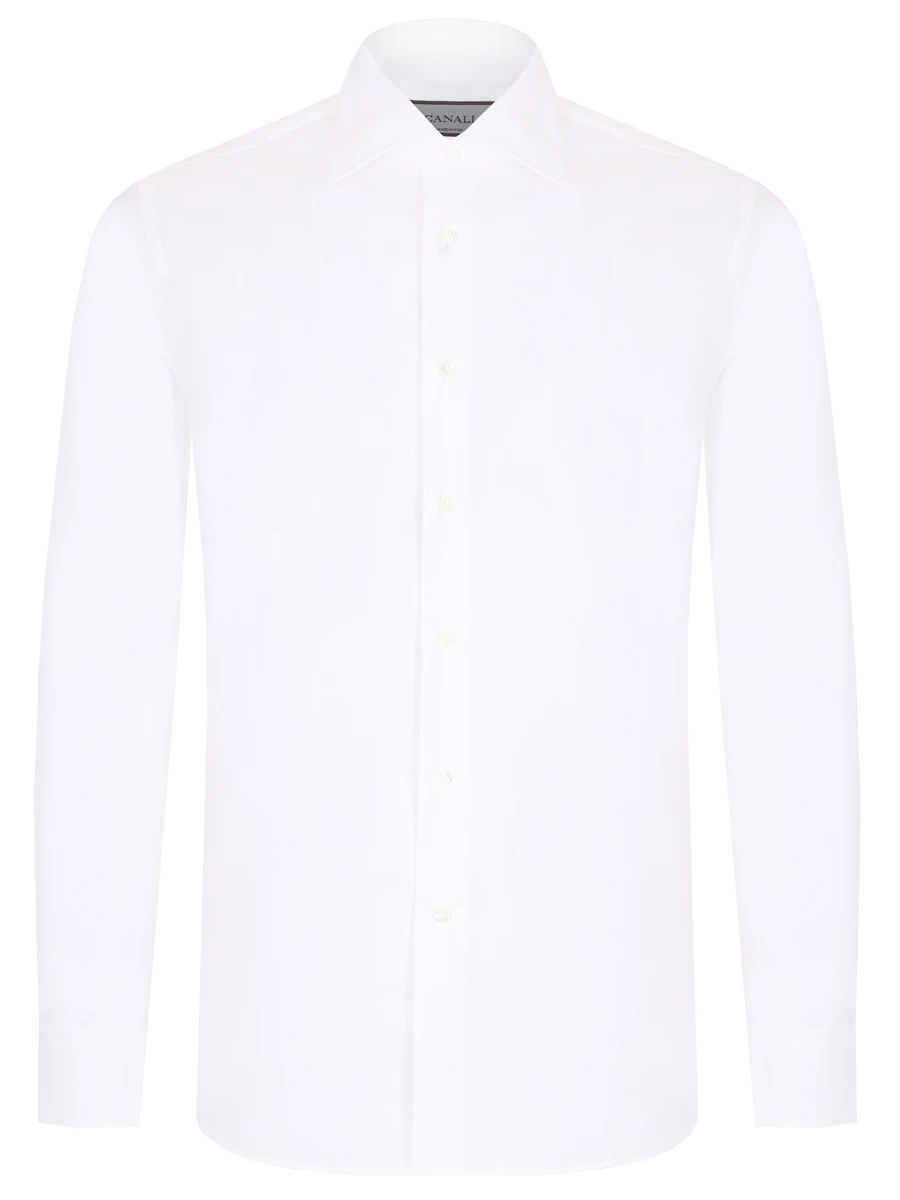Рубашка Slim Fit хлопковая CANALI GD02832/001/X18, размер 60, цвет белый GD02832/001/X18 - фото 1