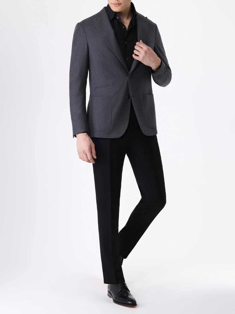 Рубашка Slim Fit хлопковая CANALI GD02832/101/X18 Черный  Фото 2