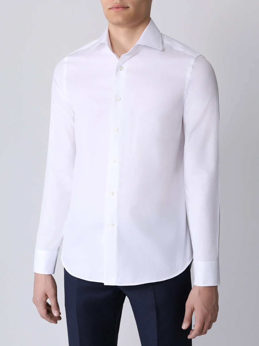 Рубашка Slim Fit хлопковая CANALI GR02650/002/NX98 Белый  Фото 4